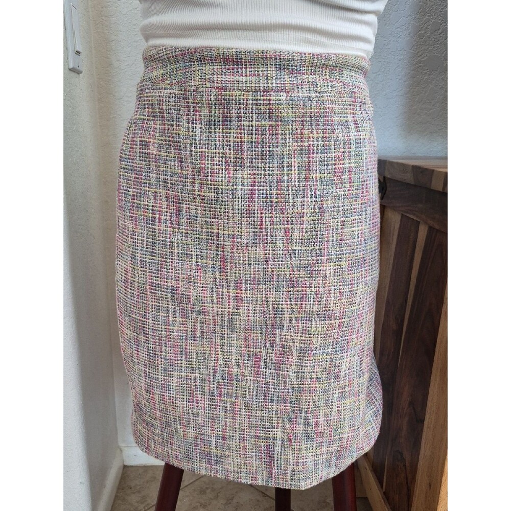 Ann Taylor, Loft Petites, Multi colored-Tweed/woven 87% Cotton Skirt Sz 6 Petite